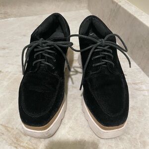 Sol Sana Black Velvet Platform Shoes